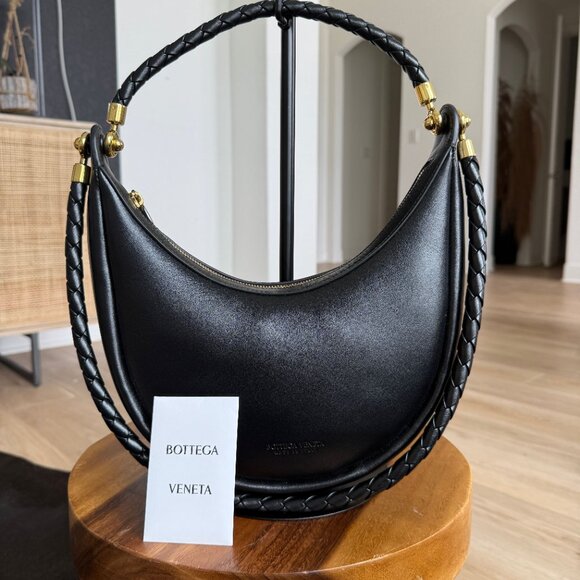 Brand New NWT Bottega Veneta Black Hula Hoop Handbag - Picture 6 of 12
